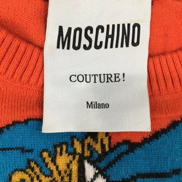MOSCHINO Couture Milano Sylvester The Cat Looney Tunes Virgin Wool Sweater Dress - Picture 2 of 10